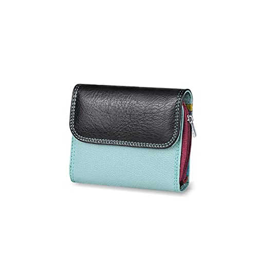 SUICRA Damen Geldbörse Echtes Leder Frauen Geldbörsen Geldbörsen für Geld Tasche Kartenhalter Münzbeutel Weibliche Kleine rote Brieftaschen Dame Geldbörse (Color : Blue) von SUICRA