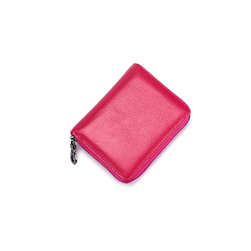 SUICRA Damen Geldbörse Echtes Leder Frauen Reißverschluss Karte Brieftasche Kleine Pass Geldbörse Für Weibliche Geldbörsen mit Karteninhaber Reisegeldbeutel (Color : Red) von SUICRA