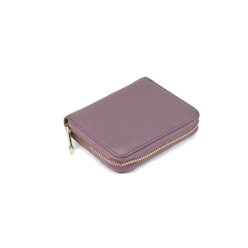 SUICRA Damen Geldbörse Echtes Leder Kartenfall Unisex Geschäftsmänner Kartenhalter Große Kapazität Männer Kreditkarten Geldbörsen (Color : Purple) von SUICRA