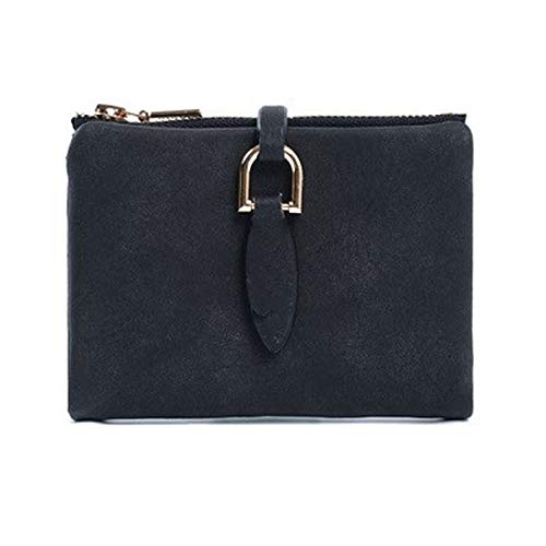 SUICRA Damen Geldbörse Er Short-Kupplungs-Mappe Kleine Matte Frauen Wallet Weibliche Handtasche (Color : Black) von SUICRA