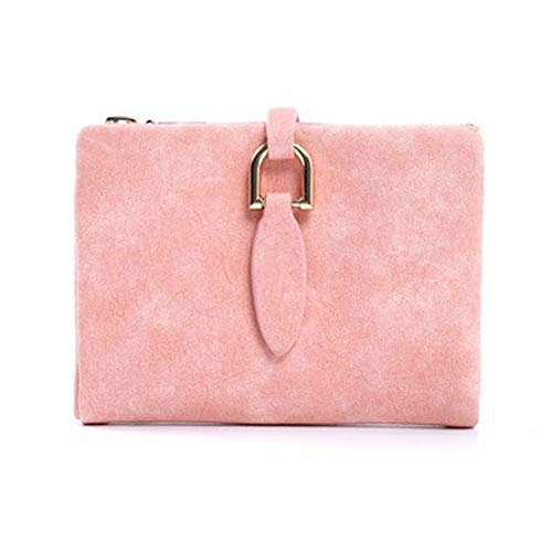 SUICRA Damen Geldbörse Er Short-Kupplungs-Mappe Kleine Matte Frauen Wallet Weibliche Handtasche (Color : Pink) von SUICRA