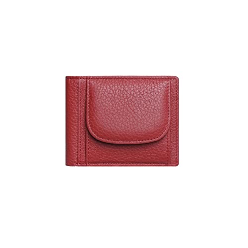 SUICRA Damen Geldbörse Frauen Brieftasche Echtes Leder Designer Münze Geldbörsen Weibliche Geldkupplung ICH WÜRDE Kartenhalter Fall Taschen Brieftaschen für Männer (Color : Red) von SUICRA