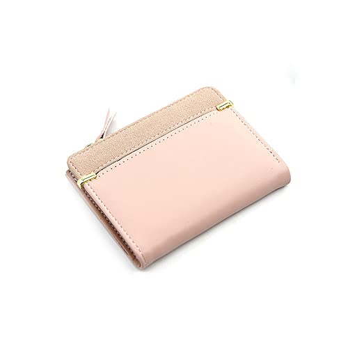 SUICRA Damen Geldbörse Frauen Brieftasche Kurzfrauen Münze Geldbörse Mode Brieftaschen for Frau Kartenhalter Kleine Damen Brieftasche Weibliche HASP Mini Clutch for Mädchen (Color : Light pink) von SUICRA