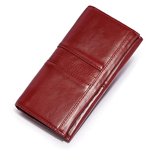 SUICRA Damen Geldbörse Frauen Brieftaschen Mode Lange Leder Qualitätskarte Halter Klassische Weibliche Geldbörse Reißverschluss Handy Passport Walet for Mädchen von SUICRA