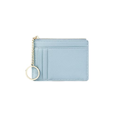 SUICRA Damen Geldbörse Frauen Brieftaschen Reißverschluss Pu. Leder Münze Geldbörse Mini Schlüsselanhänger Kleine Brieftasche Multi-Card Bit Kartenhalter Kartenhalter (Color : Blue) von SUICRA