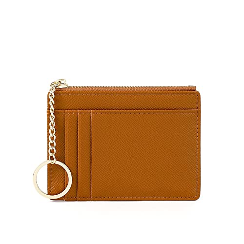 SUICRA Damen Geldbörse Frauen Brieftaschen Reißverschluss Pu. Leder Münze Geldbörse Mini Schlüsselanhänger Kleine Brieftasche Multi-Card Bit Kartenhalter Kartenhalter (Color : Bruin) von SUICRA