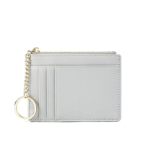 SUICRA Damen Geldbörse Frauen Brieftaschen Reißverschluss Pu. Leder Münze Geldbörse Mini Schlüsselanhänger Kleine Brieftasche Multi-Card Bit Kartenhalter Kartenhalter (Color : Grijs) von SUICRA