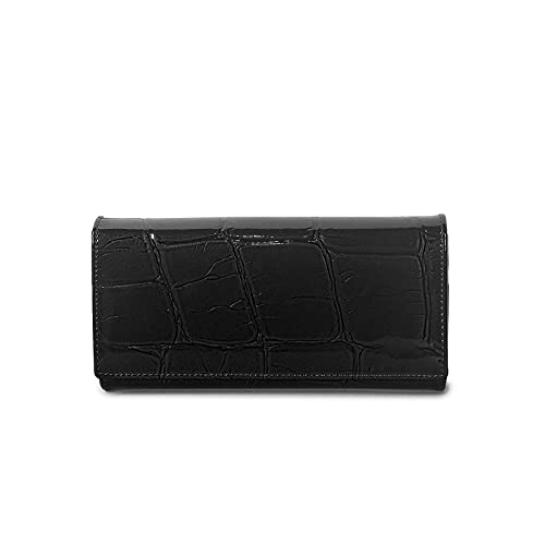 SUICRA Damen Geldbörse Frauen Geldbörse Echtes Leder Weibliche Geld Handtaschen Damen ICH WÜRDE Karte Hodlder Münze Geldbörsen Frauen Geldbörse (Color : Black) von SUICRA