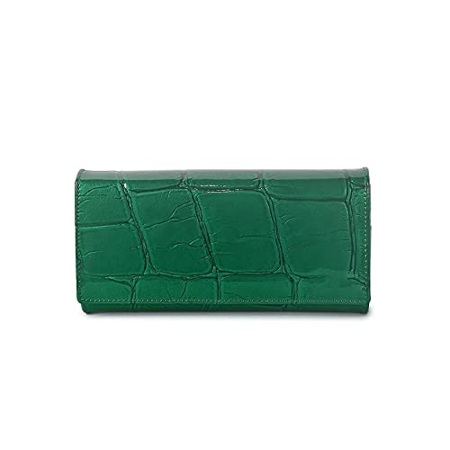 SUICRA Damen Geldbörse Frauen Geldbörse Echtes Leder Weibliche Geld Handtaschen Damen ICH WÜRDE Karte Hodlder Münze Geldbörsen Frauen Geldbörse (Color : Green) von SUICRA