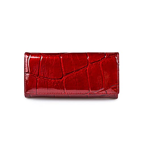 SUICRA Damen Geldbörse Frauen Geldbörse Echtes Leder Weibliche Geld Handtaschen Damen ICH WÜRDE Karte Hodlder Münze Geldbörsen Frauen Geldbörse (Color : Red) von SUICRA