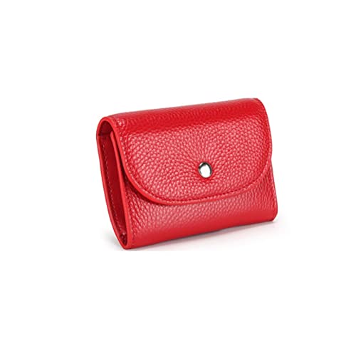 SUICRA Damen Geldbörse Frauen Geldbörse Kleine und dünne Leder Geldbörse Frauen Brieftaschen Karteninhaber Kurze Frauen Münze Geldbörse Kleine Damen Brieftasche (Color : Red) von SUICRA