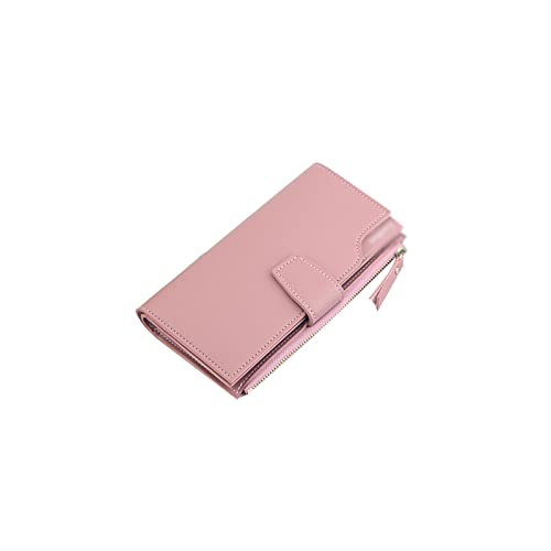 SUICRA Damen Geldbörse Frauen Geldbörse Lange Brieftasche Frauen Reißverschluss Kartentasche Trendy Handytasche Multifunktions-Tri-Fold-Münz-Geldbörse (Color : Pink) von SUICRA