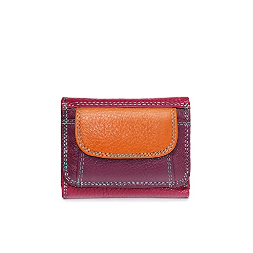 SUICRA Damen Geldbörse Frauen Geldbörsen Echtes Leder Mini Geldbörsen Weibliche Münze Geldbörse Kleine Frauen Brieftasche Kartenhalter Geld Taschen Damen Clutch (Color : Orange) von SUICRA