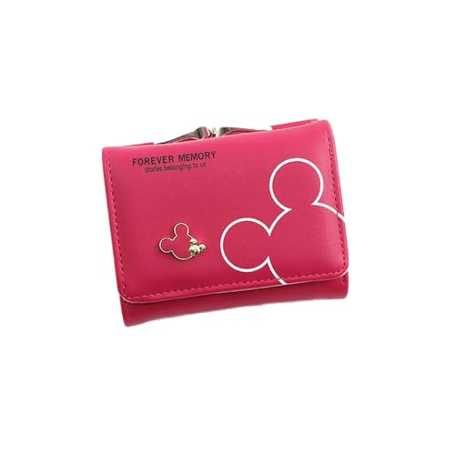 SUICRA Damen Geldbörse Frauen Geldbörsen Leder Weibliche Geldbörse Mini Haspe Solide Multi-Cards Halter Mode Münze Kurze Brieftaschen Slim Kleine Brieftasche HASP (Color : Rose Red) von SUICRA