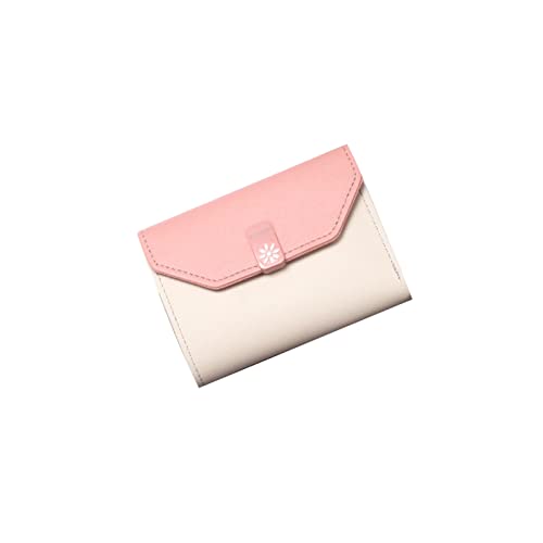 SUICRA Damen Geldbörse Frauen Geldbörsen gedruckt Blumenreißverschluss Pu. Leder Münzbörse Mini Schlüsselanhänger Kleine Brieftasche Multi-Card Bit Kartenhalter Kupplung (Color : Pink) von SUICRA