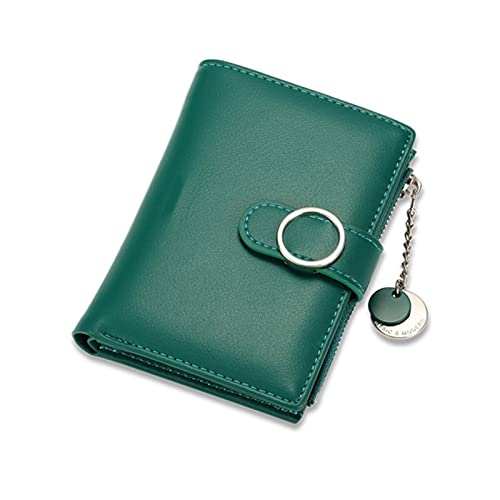 SUICRA Damen Geldbörse Frauen Kurze Brieftasche Weibliche Nette Geldbörse Viele Abteilung Damen Kleine Kupplung Geld Tasche Münze Geldbörse Kartenhalter Weibliche schlanke Brieftasche (Color : Green von SUICRA