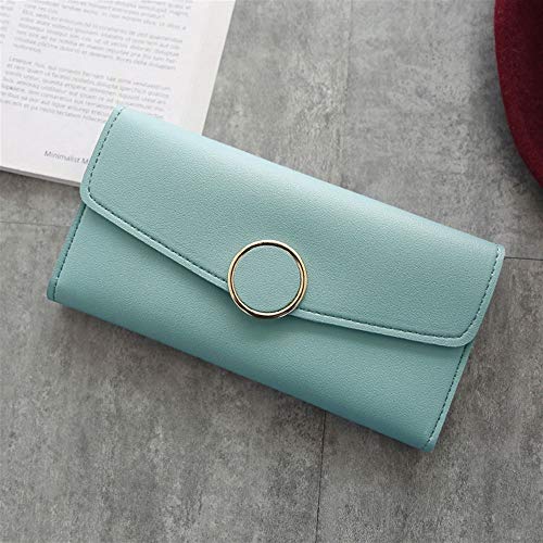 SUICRA Damen Geldbörse Frauen Lange Brieftaschen Geldbörsen Luxus Runde Shap Brieftaschen for Damen Mädchen Geld Tasche Kartenhalter Weibliche Brieftaschen Telefon Clutch Bag (Color : Green) von SUICRA