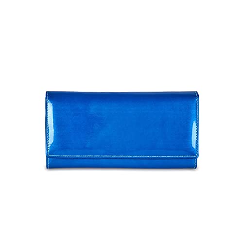 SUICRA Damen Geldbörse Frauen Leder Brieftasche Echtes Leder Frauen Geldbörsen Lange Weibliche Geldbörsen Damen Clutch Geldbörse lang ICH WÜRDE Kartenhalter-Münzsäcke (Color : Blue) von SUICRA