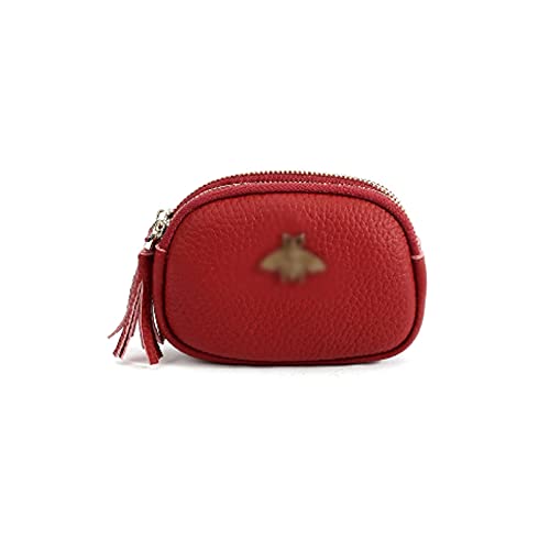 SUICRA Damen Geldbörse Frauen Münze Geldbörse Echtes Leder Weibliche Doppel Reißverschluss Reise Organizer Pouch Quasten Aufbewahrung Geld Tasche Schlüsselanhänger Halter Brieftaschen von SUICRA