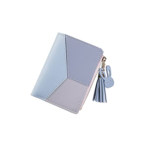 SUICRA Damen Geldbörse Frauen Nette Brieftaschen Weibliche Kurze Tasche Geldbörse Kartenhalter Patchwork Brieftasche Dame Münze Burse Geld Tasche (Color : Blue) von SUICRA