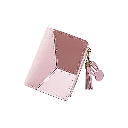 SUICRA Damen Geldbörse Frauen Nette Brieftaschen Weibliche Kurze Tasche Geldbörse Kartenhalter Patchwork Brieftasche Dame Münze Burse Geld Tasche (Color : Pink) von SUICRA