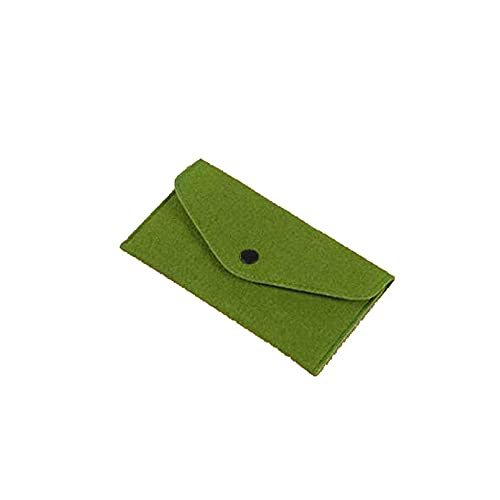 SUICRA Damen Geldbörse Frauenbrieftasche, aus Filz, Doppeltaschen, große Kapazität, schön und langlebig (Color : Green) von SUICRA