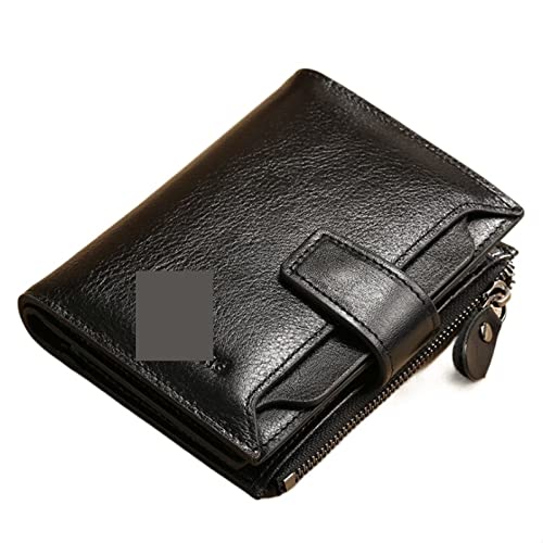 SUICRA Damen Geldbörse Genuine Leather Men Wallet Coin Purse Small Card Holder Male Wallet Pocket Short Wallet (Color : MBQ3837BH) von SUICRA