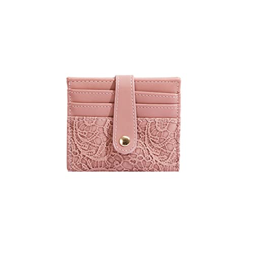 SUICRA Damen Geldbörse Kleine Brieftasche weibliche Kurze koreanische einfache Retro faltende Schnalle Multi-Card Position kompakte kartenbeutel münzgeldbeutel (Color : Pink) von SUICRA