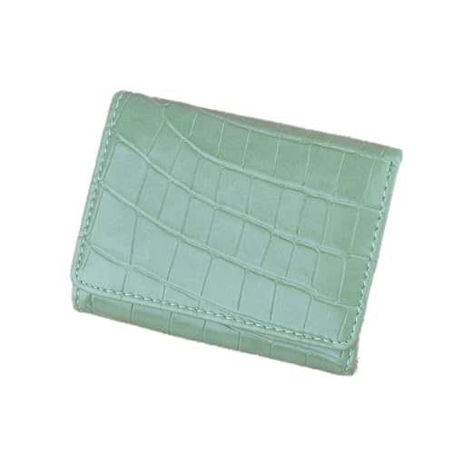 SUICRA Damen Geldbörse Kleine Frauen Brieftasche Massivfarbe PU Leder Kurze Weibliche Brieftasche Mini Münze Geldbörse Karteninhaber Für Frau Damen Geld Tasche (Color : Green) von SUICRA