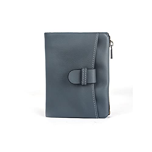 SUICRA Damen Geldbörse Kleine Frauen Brieftasche Ultradünnes weibliches echtes Leder Schaffell kurz ICH WÜRDE Kartenhalter Damen Zipper Münze Geldbörse Brieftasche (Color : Light Blue) von SUICRA