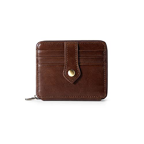 SUICRA Damen Geldbörse Kredit ICH WÜRDE Kartenhalter Slim Leder Brieftasche Business Geldbörse Geld Fall Für Frauen Kaffee Braun Mode Karte Brieftasche (Color : Bruin) von SUICRA