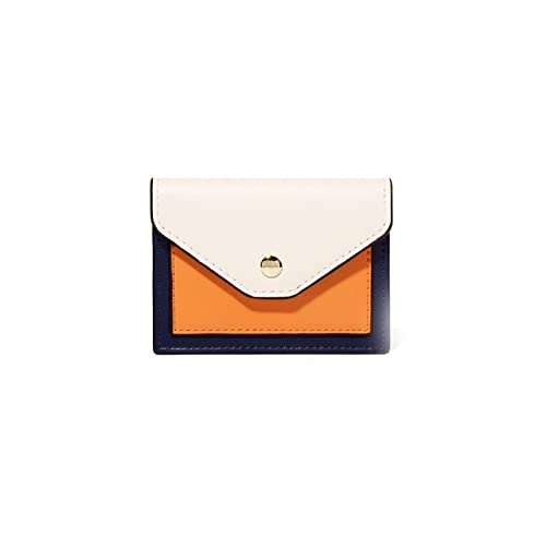 SUICRA Damen Geldbörse Kurze Damen-Münzbörse Pu. Ledernähte Schnalle Multifunktionskarte Paket Mini Brieftasche (Color : Orange) von SUICRA