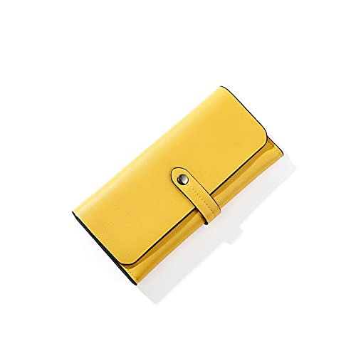 SUICRA Damen Geldbörse Lange Geldbörsen Handtaschen Frauen Brieftaschen Kartenhalter Solide Dame Geldbörse (Color : Yellow) von SUICRA
