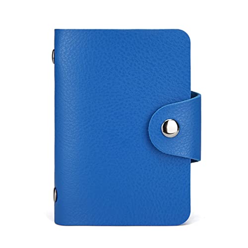 SUICRA Damen Geldbörse Leather 24 Slots Bits Business Card Bag Card Case Men Women ID Holders Bank Credit Card Organizer Bags Passport Card Wallet (Color : Blue) von SUICRA