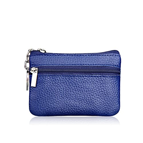 SUICRA Damen Geldbörse Leather Coin Purses Women Small Change Money Bags Pocket Wallets Key Holder Case Mini Functional Pouch Zipper Card Wallet (Color : Blue) von SUICRA