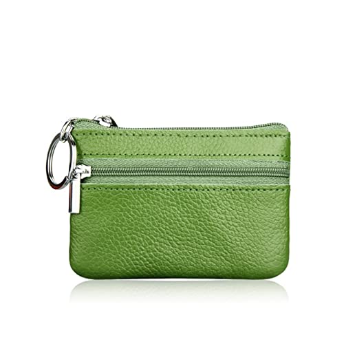 SUICRA Damen Geldbörse Leather Coin Purses Women Small Change Money Bags Pocket Wallets Key Holder Case Mini Functional Pouch Zipper Card Wallet (Color : Green) von SUICRA