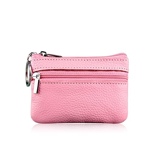 SUICRA Damen Geldbörse Leather Coin Purses Women Small Change Money Bags Pocket Wallets Key Holder Case Mini Functional Pouch Zipper Card Wallet (Color : Pink) von SUICRA