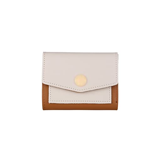 SUICRA Damen Geldbörse Leder Frauen Brieftasche Kleine niedliche Geldbörse Kurze Münze Kartenhalter Patchwork Schnäppchen Frauen Clutch Brieftaschen Damen Designer Geldbörsen (Color : Bruin) von SUICRA