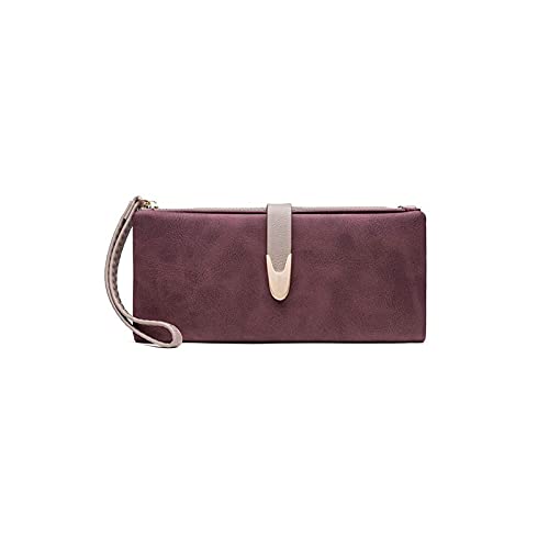 SUICRA Damen Geldbörse Leder Frauen Brieftasche Wristlet Frauen Geldbörse Weibliche Telefon Brieftasche Clutch Damen Geldbörse Karteninhaber (Color : Red) von SUICRA