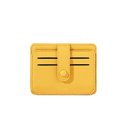 SUICRA Damen Geldbörse Leder Kreditkarteninhaber Frauen Geldbörse Brieftaschen Weibliche Visitenkartenhalter Karten Brieftasche Damen Kartentasche Haspe Münze Geldbörsen (Color : Yellow) von SUICRA