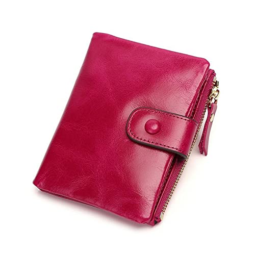 SUICRA Damen Geldbörse Luxus Echtes Leder Frauen Brieftasche Kleine Münze Geldbörse Echte Rindsleder Damen Geldbörse Vintage Stil Mini Lady Brieftasche (Color : Purple) von SUICRA