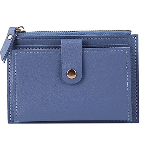 SUICRA Damen Geldbörse Männer Frauen Mode Massivfarbe Kreditkarte ICH WÜRDE Karten-Multi-Slot-Karteninhaber Casual Pu. Leder-Mini-Münz-Geldbörse-Geldbörsen-Falltasche (Color : Blue) von SUICRA