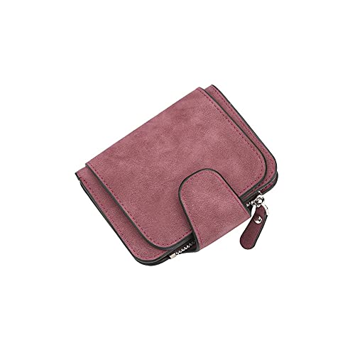 SUICRA Damen Geldbörse Marke Brieftasche Frauen 2021 Neue Frauen Kurze Brieftasche Koreanische Schnalle Geschliffene Leder Münze Geldbörse Mini Weibliche Geldbörsen (Color : Dark red) von SUICRA