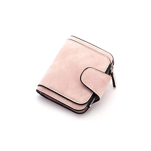 SUICRA Damen Geldbörse Marke Brieftasche Frauen 2021 Neue Frauen Kurze Brieftasche Koreanische Schnalle Geschliffene Leder Münze Geldbörse Mini Weibliche Geldbörsen (Color : Light pink) von SUICRA