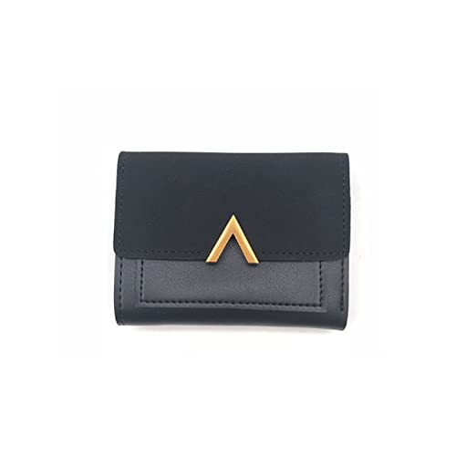 SUICRA Damen Geldbörse Mattes Leder kleine Frauen Brieftasche Weibliche Münze Geldbörse Damen Thin Geld Geldbörse Frauen Kreditkarteninhaber (Color : Black) von SUICRA