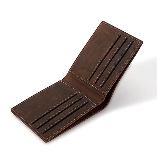 SUICRA Damen Geldbörse Men Wallet Vintage Genuine Leather Wallet for Men Vertical Brown Business Card Holder Money Clip Credit Card Case Purse Man von SUICRA