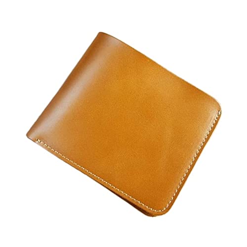 SUICRA Damen Geldbörse Mens Wallet Leather Genuine Portfolio Wallet Male Bifold Minimalist Wallet Unisex (Color : Orange) von SUICRA