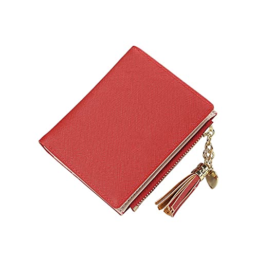 SUICRA Damen Geldbörse Mini Damen Geldbörse Reißverschluss Frauen Brieftasche Null Mädchen Tasche (11 * 9 * 2 cm) (Color : Red) von SUICRA