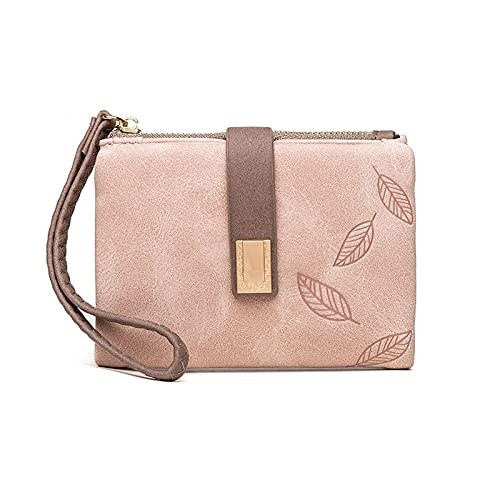 SUICRA Damen Geldbörse Mode Damen Brieftasche Reißverschluss Schnalle Kleine Geldtasche Kreditkartenhalter Leder (Color : Pink) von SUICRA