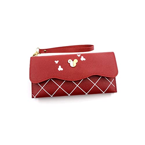 SUICRA Damen Geldbörse Mode Damen Lange Brieftasche Brieftasche Einfache Niedliche Münze Geldbörse Clutch Cartoon Karton Tasche Geldbörsen Für Frauen Brieftasche Frauen (Color : Red) von SUICRA